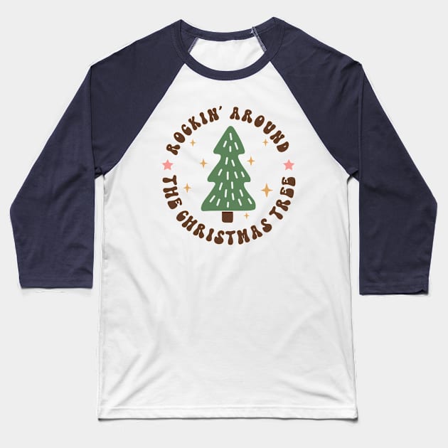 Rockin Around The Christmas Tree Baseball T-Shirt by Nova Studio Designs